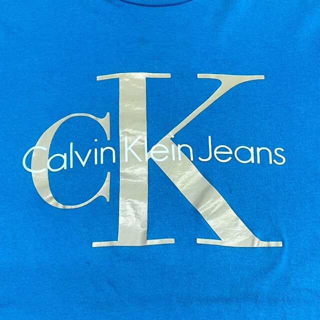 Calvin Klein(カルバンクライン)のUS古着 カルバン クライン ジーンズ Calvin Klein Jeans Tシャツ 半袖 ロゴ プリント サイズ：メンズ S相当 ライトブルー【中古】 メンズのトップス(Tシャツ/カットソー(半袖/袖なし))の商品写真