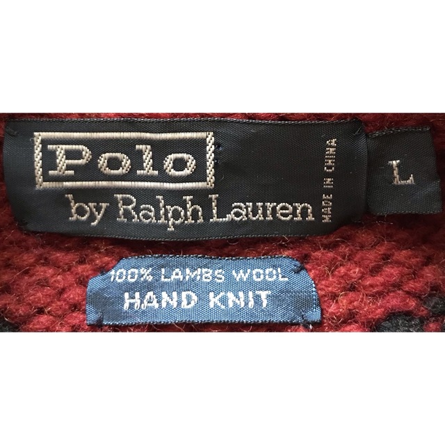 POLO RALPH LAUREN(ポロラルフローレン)の圧巻のスキー柄&ナバホ柄 ラルフローレン クロス柄 十字架 ニット ガウン L メンズのトップス(カーディガン)の商品写真