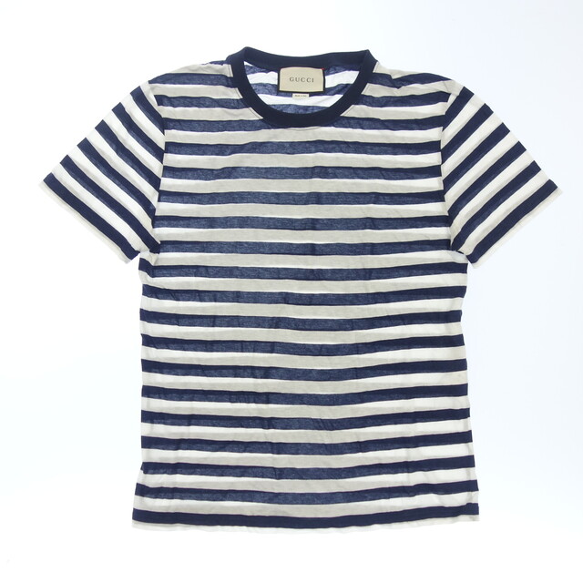 グッチ ボーダーTシャツ 16SS コットン&シルク メンズ S【AFB48