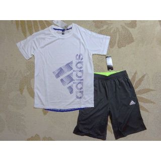 アディダス(adidas)の新品★アディダス★150★軽量!快適!!半袖Ｔシャツ(白青)・ハーフパンツ★上下(その他)