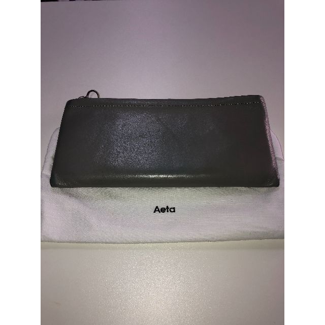 100480○ Aeta レザー 長財布 グレー ウォレット アエタ - 長財布