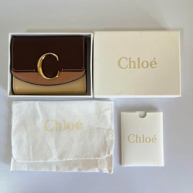 Chloe - 極美品☆CHLOE クロエ 三つ折り財布 トリカラー ブラウン