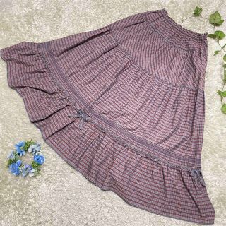 美品】ピンクハウス 段々ティアードピコフリルギャザーロングスカート