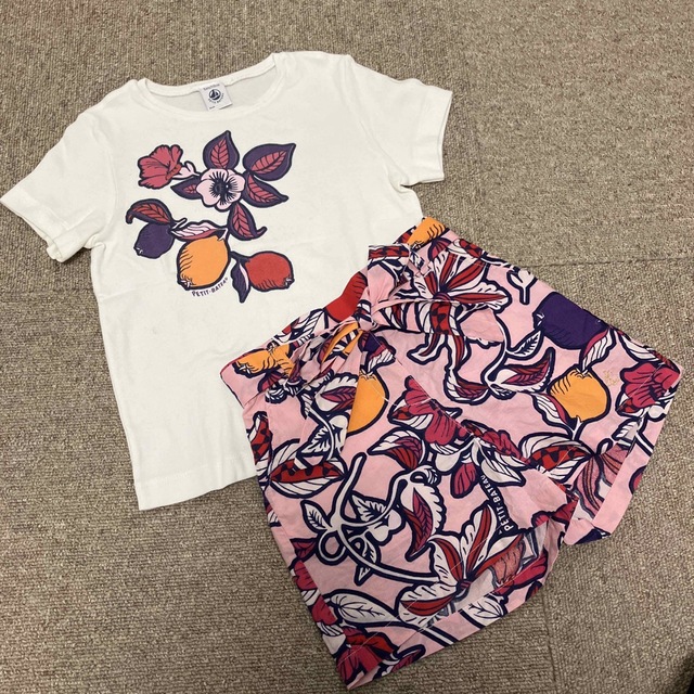 PETIT BATEAU(プチバトー)のプチバトー　Tシャツ&パンツセット　110cm キッズ/ベビー/マタニティのキッズ服女の子用(90cm~)(Tシャツ/カットソー)の商品写真