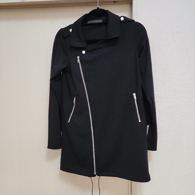 ライダース風　ポリエステルジャケット レディースのジャケット/アウター(ライダースジャケット)の商品写真