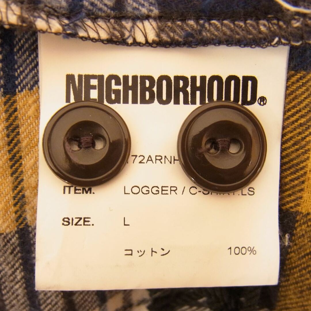 NEIGHBORHOOD ネイバーフッド 長袖シャツ 17AW 172ARNH-SHAM01 LOGGER C-SHIRT LS タータンチェック フランネル 長袖 シャツ イエロー系 ブルー系 ブラウン系・オフホワイト系 L