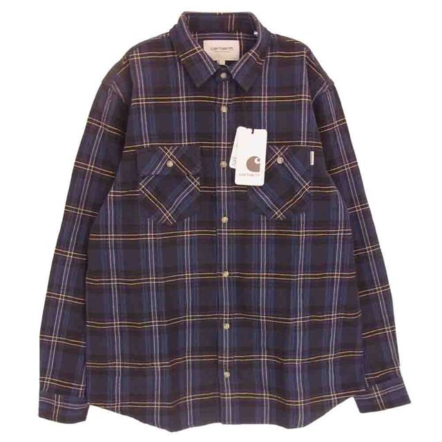 Carhartt カーハート WIP Franklin Check Shirt 長袖 ネル シャツ ダークネイビー系 ブラック系 L【新古品】【未使用】