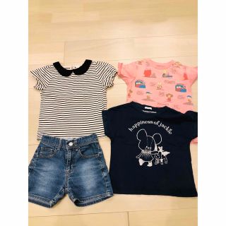 ジーユー(GU)の子供服 まとめ売り 女の子 120  半袖カットソー GU デニム 4点セット(その他)