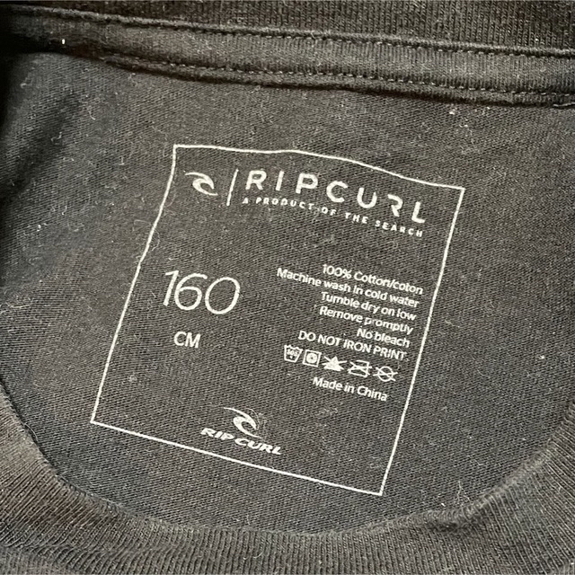 Rip Curl(リップカール)の【RIPCURL】リップカール Tシャツ 黒 160 S 美品 キッズ/ベビー/マタニティのキッズ服女の子用(90cm~)(Tシャツ/カットソー)の商品写真