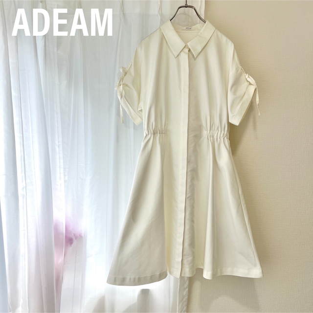 ADEAM アディアム　シャツワンピース　フレア　ギャザー　フォクシー