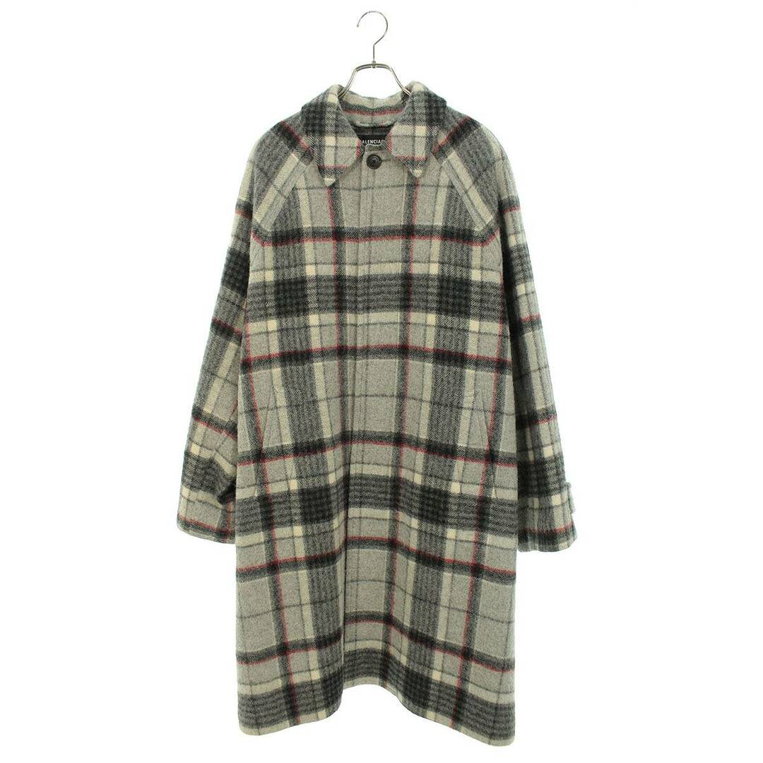 バレンシアガ 18AW 534050 TBU11 タータンチェック比翼コート メンズ