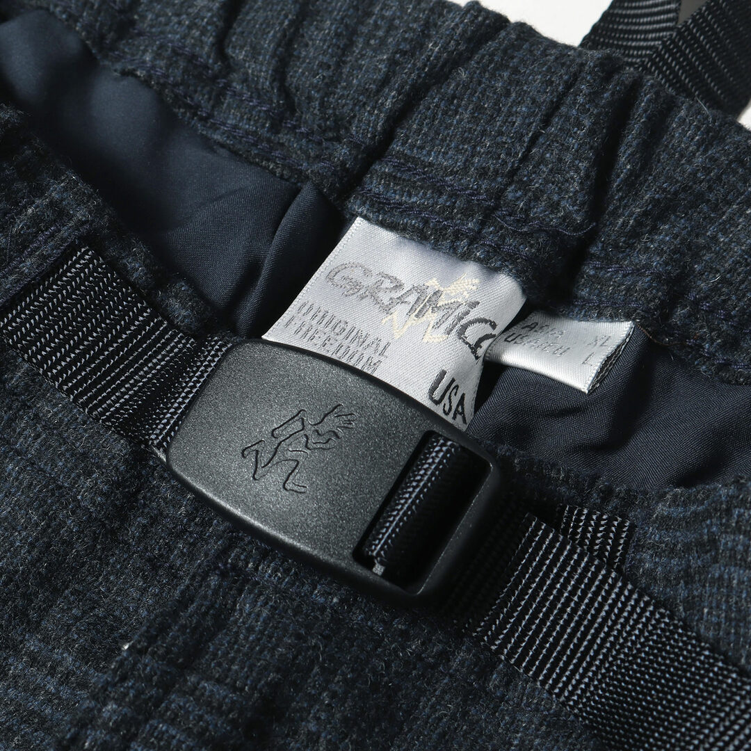 GRAMICCI グラミチ パンツ UNITED ARROWS ユナイテッドアローズ グレンチェック ウール ミックス テーパード クライミングパンツ green label relaxing 別注 20AW ネイビー 紺 XL ボトムス ズボン コラボ【メンズ】