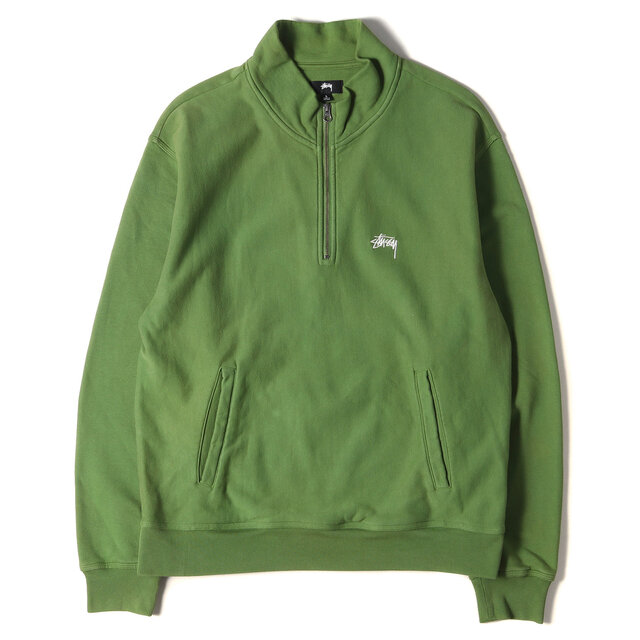 stussy　ステューシー　ハーフジップ　スウェット モックネック M グレー