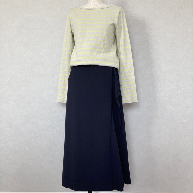 【新品】L'EQUIPE レキップラップスカート 紺わ 4