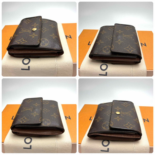 鑑定済 ルイヴィトン モノグラム Wホック財布 ミニ財布 鑑定済 ルイヴィトン モノグラム 人気 Wホック財布 コンパクト財布