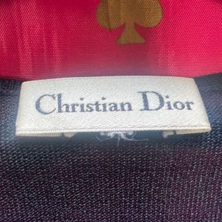 【美品】Christian Dior メッシュワンピース ネイビー ノースリーブ