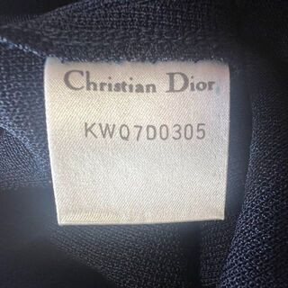 【美品】Christian Dior メッシュワンピース ネイビー ノースリーブ