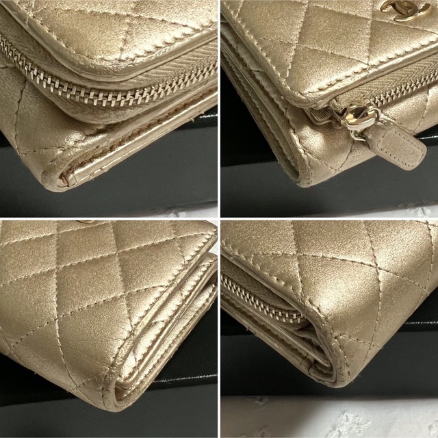CHANEL(シャネル)の【専用】CHANEL コンパクトウォレット  ラムスキン  三つ折り財布 レディースのファッション小物(財布)の商品写真