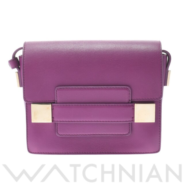 豪華 ショルダーバッグ メンズ DELVAUX デルボー 中古 パープル レザー