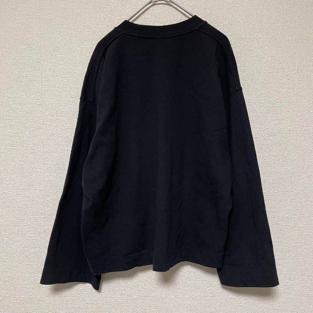 UNIQLO(ユニクロ)の2396 ユニクロ UNIQLO カットソー S トップス 長袖 袖口広め 黒 レディースのトップス(カットソー(長袖/七分))の商品写真