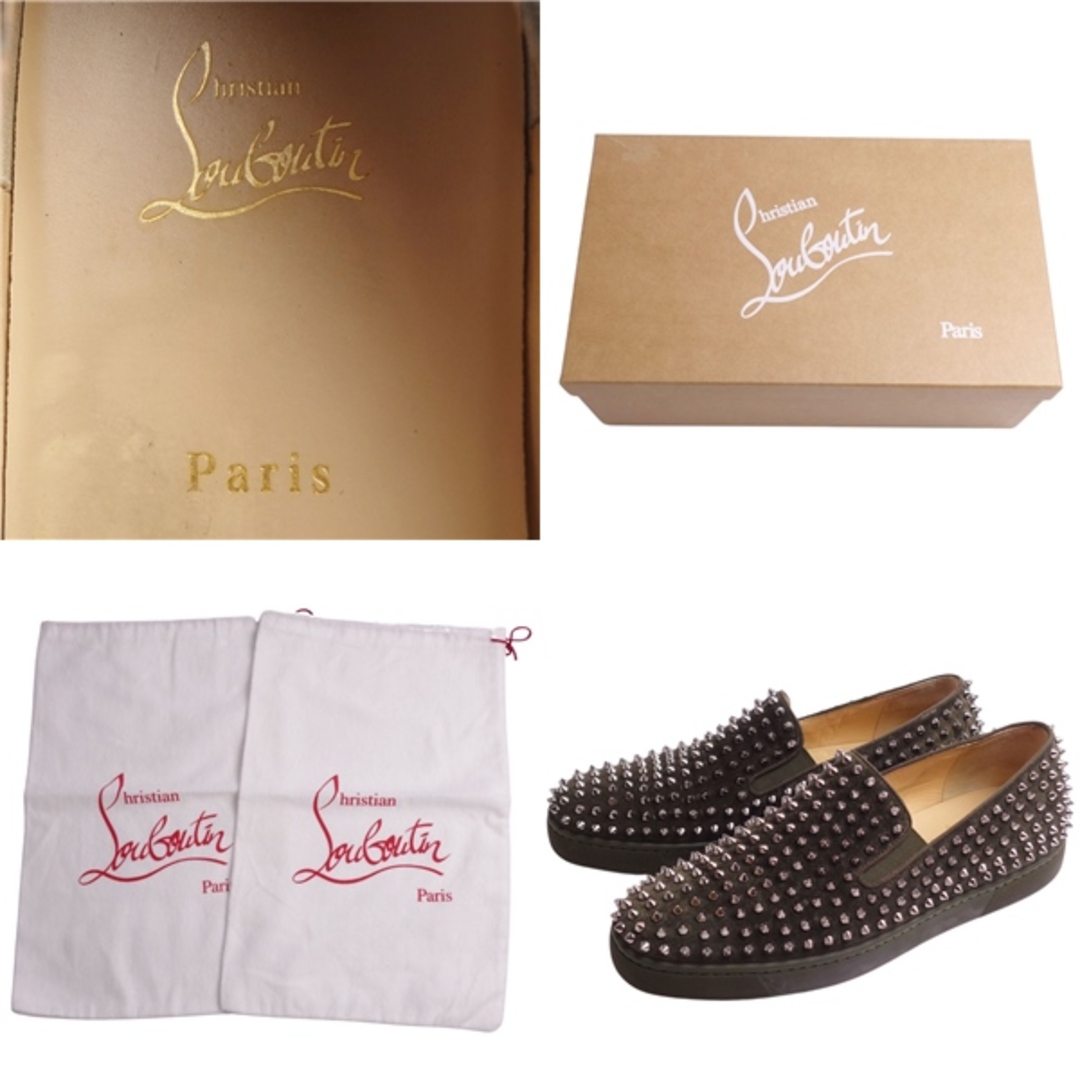 Church's(チャーチ)の美品 クリスチャンルブタン Christian Louboutin スニーカー スリッポン ROLLER BOAT ローラーボート スパイク シューズ メンズ 44.5(29.5cm相当) ブラウン メンズの靴/シューズ(スニーカー)の商品写真