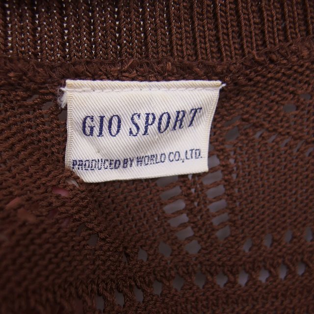 GIO SPORT(ジオスポーツ)のジオスポーツ カーディガン ニット 透け編み 薄手 長袖 9 茶 ブラウン レディースのトップス(カーディガン)の商品写真