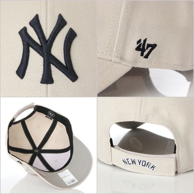 47 Brand(フォーティセブン)の【新品】47BRAND キャップ NY ニューヨーク ヤンキース 帽子ナチュラル メンズの帽子(キャップ)の商品写真
