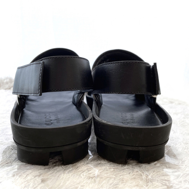GUCCI グッチ ストライプ ストラップ ロゴ フラット サンダル 極美品