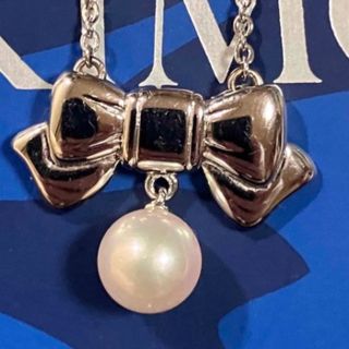 ミキモト(MIKIMOTO)のミキモト　シルバー　パール　リボン　ネックレス(ネックレス)