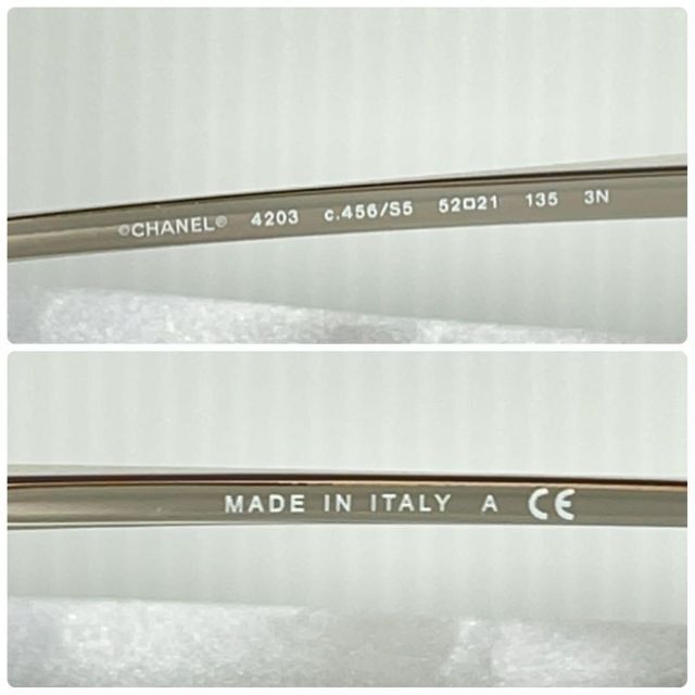 美品!)CHANEL シャネル ロゴ メタルフレーム 4203 サングラス