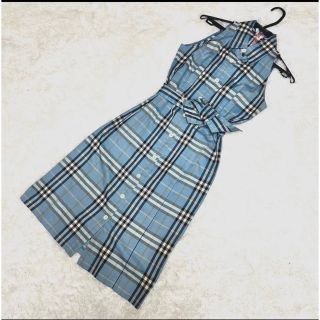 バーバリーブルーレーベル(BURBERRY BLUE LABEL)の【極美品】バーバリー  38サイズ　Mサイズ　ワンピース　バーバリー チェック(ひざ丈ワンピース)