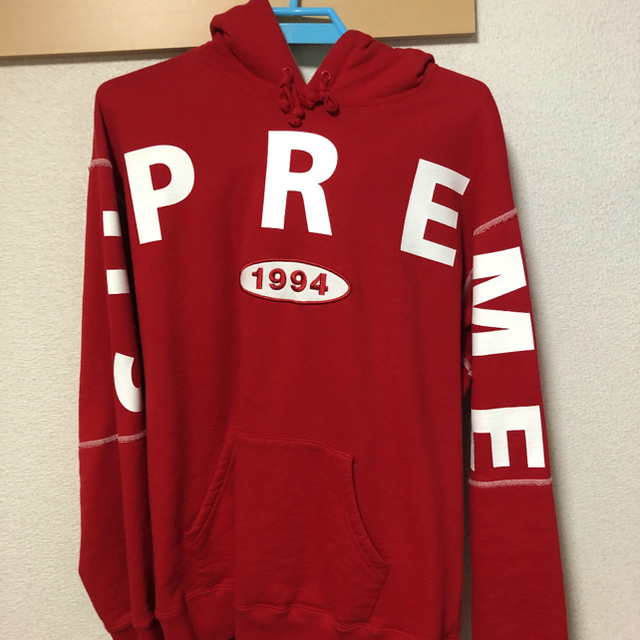 送料込 白M Spread Logo Hooded Sweatshirt