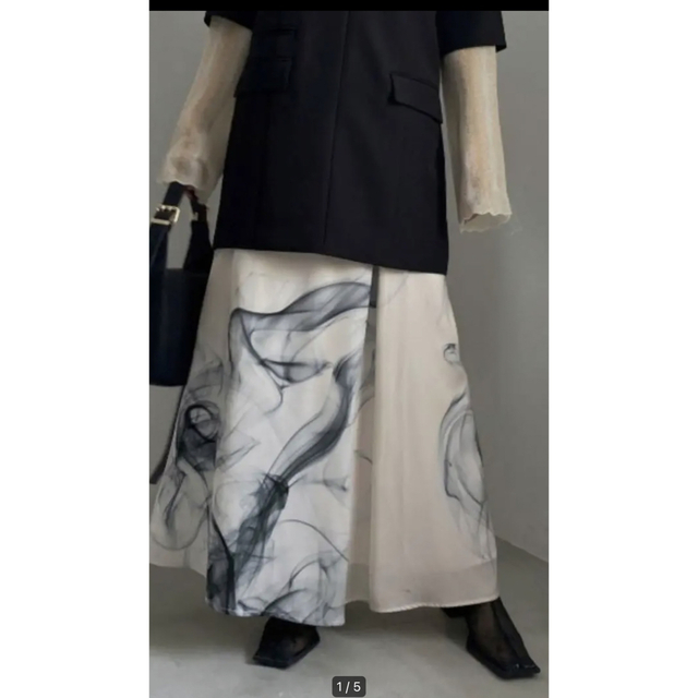 新品タグ付き Ameri CURL OF SMOKE FLARE SKIRT - ロングスカート