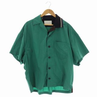 【美品】  kolor / カラー | 2021SS | ナイロンタイプライター 半袖シャツ | 2 | ブラック | メンズ