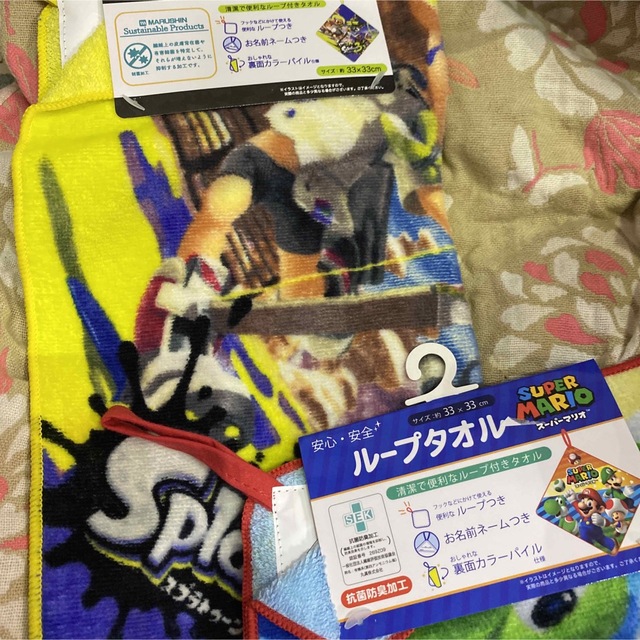 スプラトゥーン3 ＆スーパーマリオ　ループタオル エンタメ/ホビーのアニメグッズ(タオル)の商品写真