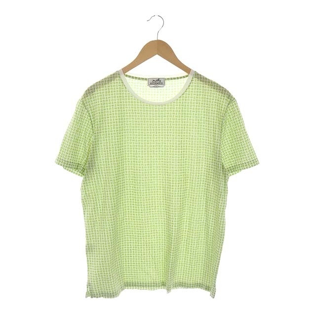 エルメス H総柄 プリント Tシャツ カットソー クルーネック 半袖 XL