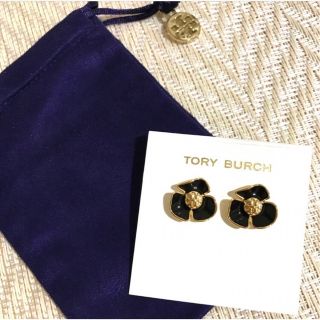 トリーバーチ(Tory Burch)のTory Burch トリーバーチ ブラック フラワー ピアス(ピアス)