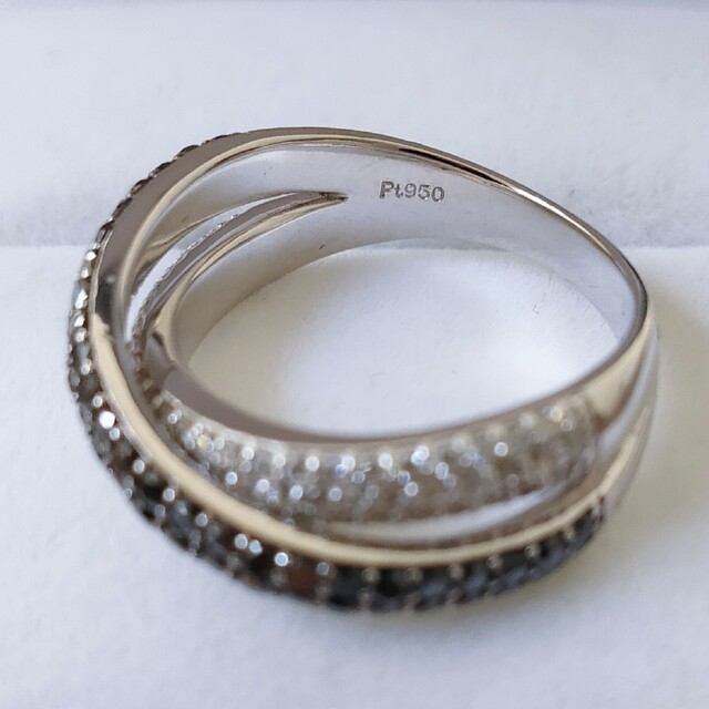 ダイヤモンド×ブラックダイヤモンド パヴェ リング Pt950 8.4g レディースのアクセサリー(リング(指輪))の商品写真