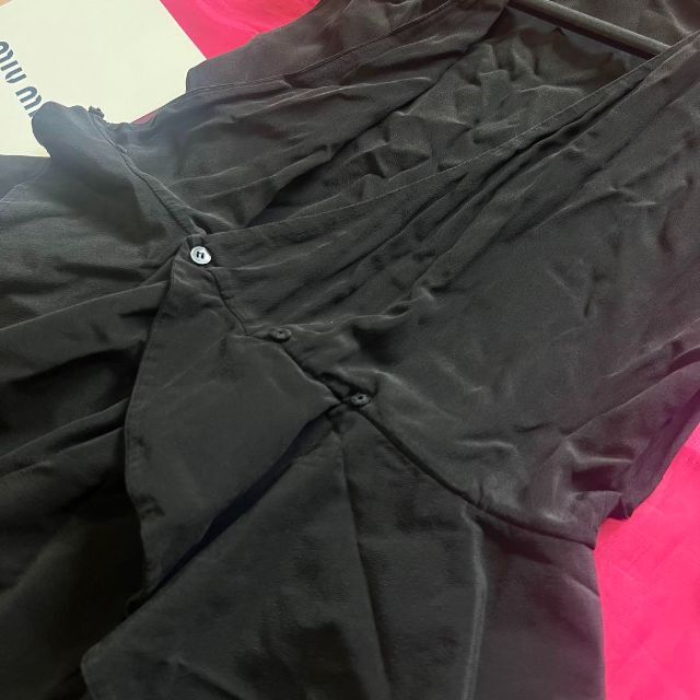 良品】MIU MIU ティアードワンピース ブラック カシュクール 38 2020年