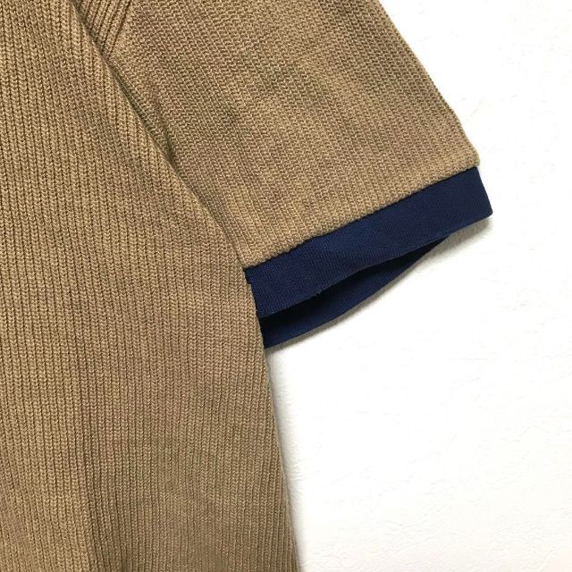 ブラックアイパッチ エンブレム刺繍 サマーニット 半袖 Tシャツ