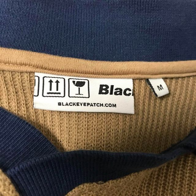 ブラックアイパッチ エンブレム刺繍 サマーニット 半袖 Tシャツ