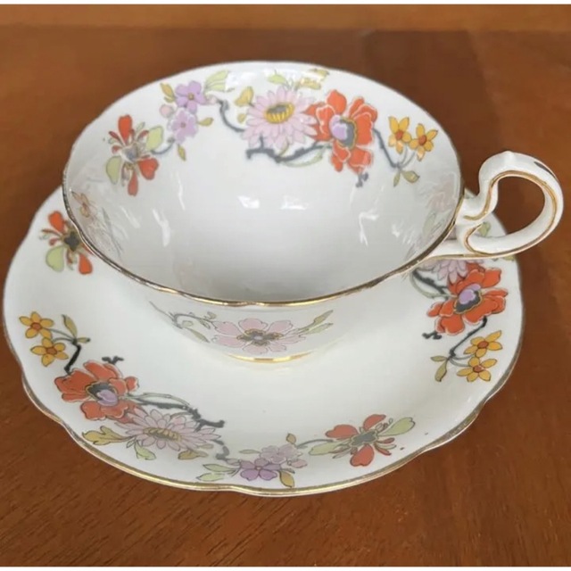 Aynsley China(エインズレイ)の【英国ビンテージ】エインズレイ★Peony★C/S  1客 インテリア/住まい/日用品のキッチン/食器(食器)の商品写真