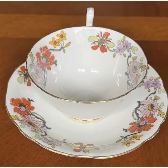 Aynsley China(エインズレイ)の【英国ビンテージ】エインズレイ★Peony★C/S  1客 インテリア/住まい/日用品のキッチン/食器(食器)の商品写真