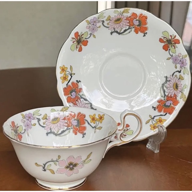 Aynsley China(エインズレイ)の【英国ビンテージ】エインズレイ★Peony★C/S  1客 インテリア/住まい/日用品のキッチン/食器(食器)の商品写真