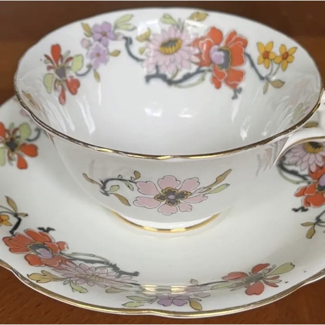 Aynsley China(エインズレイ)の【英国ビンテージ】エインズレイ★Peony★C/S  1客 インテリア/住まい/日用品のキッチン/食器(食器)の商品写真