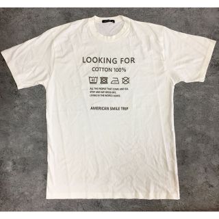 【美品】洗濯タグ調プリントTシャツ 古着モード韓国ストリート ザラ系Y2K(Tシャツ/カットソー(半袖/袖なし))