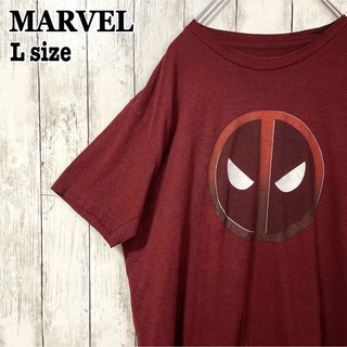 マーベル(MARVEL)のMARVEL マーベル デッドプール ボルドー マルーンカラー ワインレッド古着(Tシャツ/カットソー(半袖/袖なし))