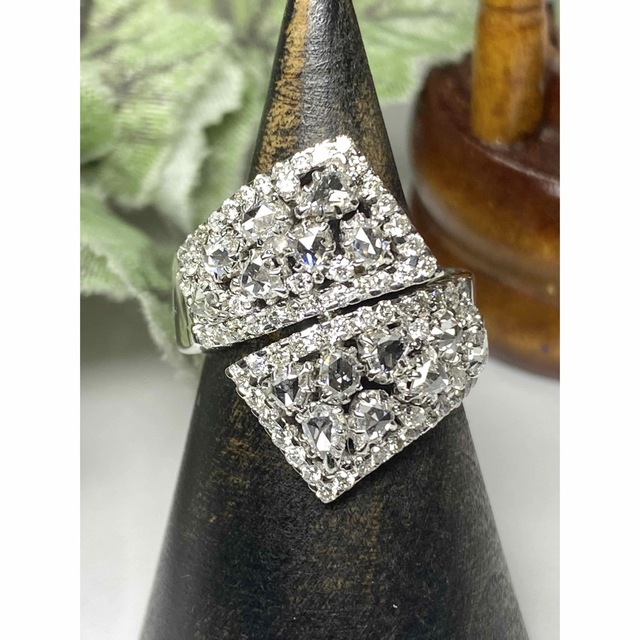 ローズカットダイヤ1.04ct / ダイヤ0.67ct 18K750 リング