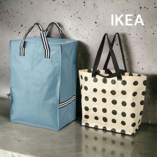 イケア(IKEA)のIKEA✴︎ヨールスニフバッグ✴︎ドットショルダーバッグ(エコバッグ)