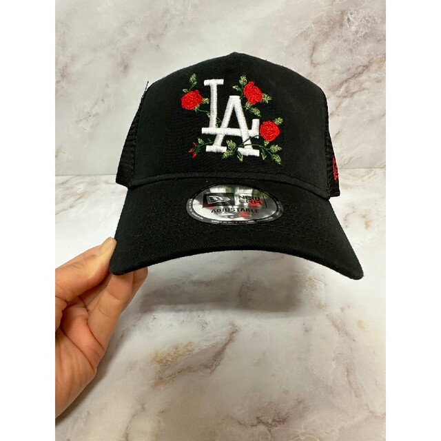 Newera 9forty ロサンゼルスドジャース ローズ刺繍 メ